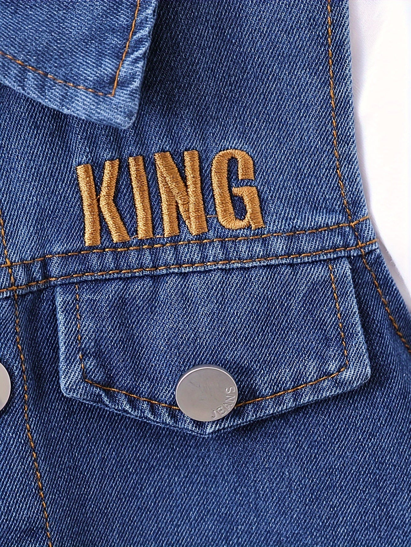 Джинсовый комплект для мальчиков с жилетом, футболкой с вышивкой букв и брюками, весна-лето