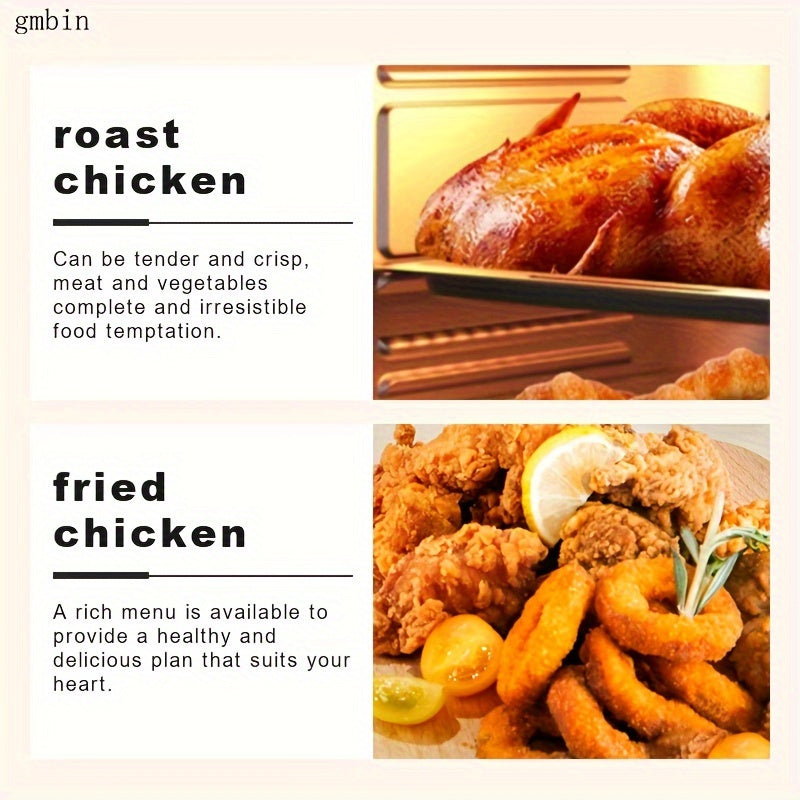 Электрическая духовка-фритюрница с воздушным нагревом 9л 1350Вт с прозрачным окном для приготовления и материалом ABS