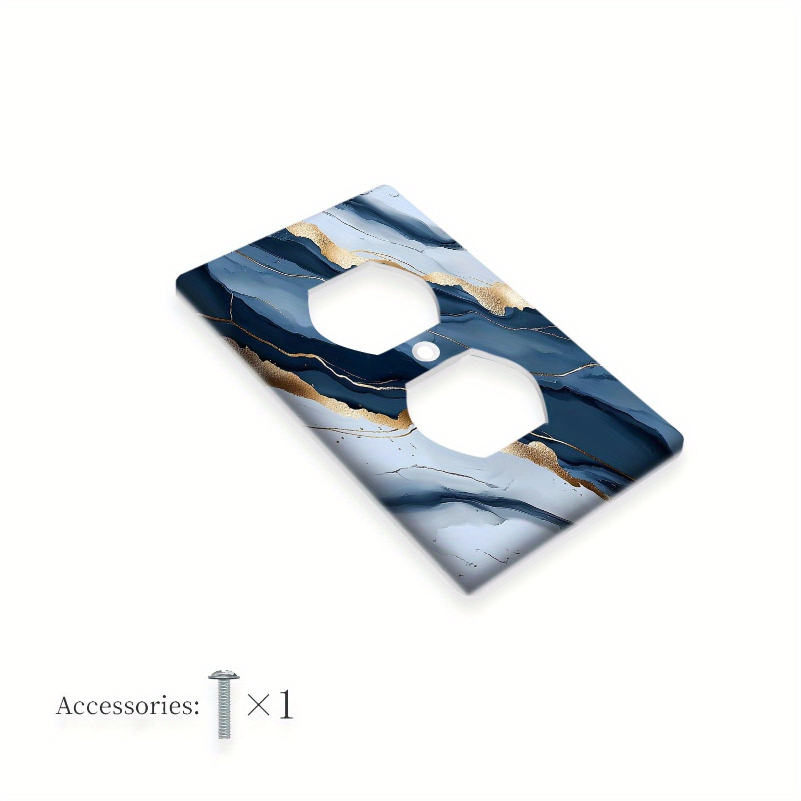 1 yoki 2 guruh uchun dengiz ko'k marmar yoritish kalitini qopqog'i. Oshxona va hammom uy bezaklari uchun oson o'rnatish.