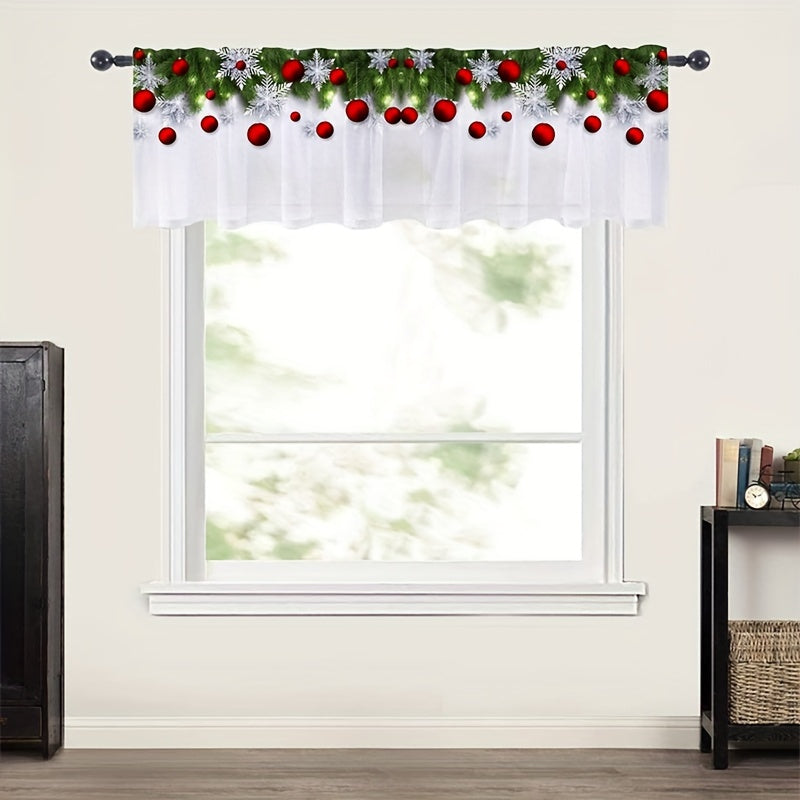 Rojdestvo yaprog'i bargli balon shaffof pardasi yotoqxona, mehmonxona, oshxona, ofis uchun