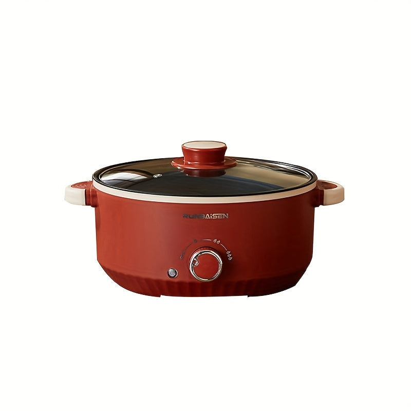 Electric Portable Pot Non-Stick Stir-Fry Steamer 3-Power Control Stainless Steel