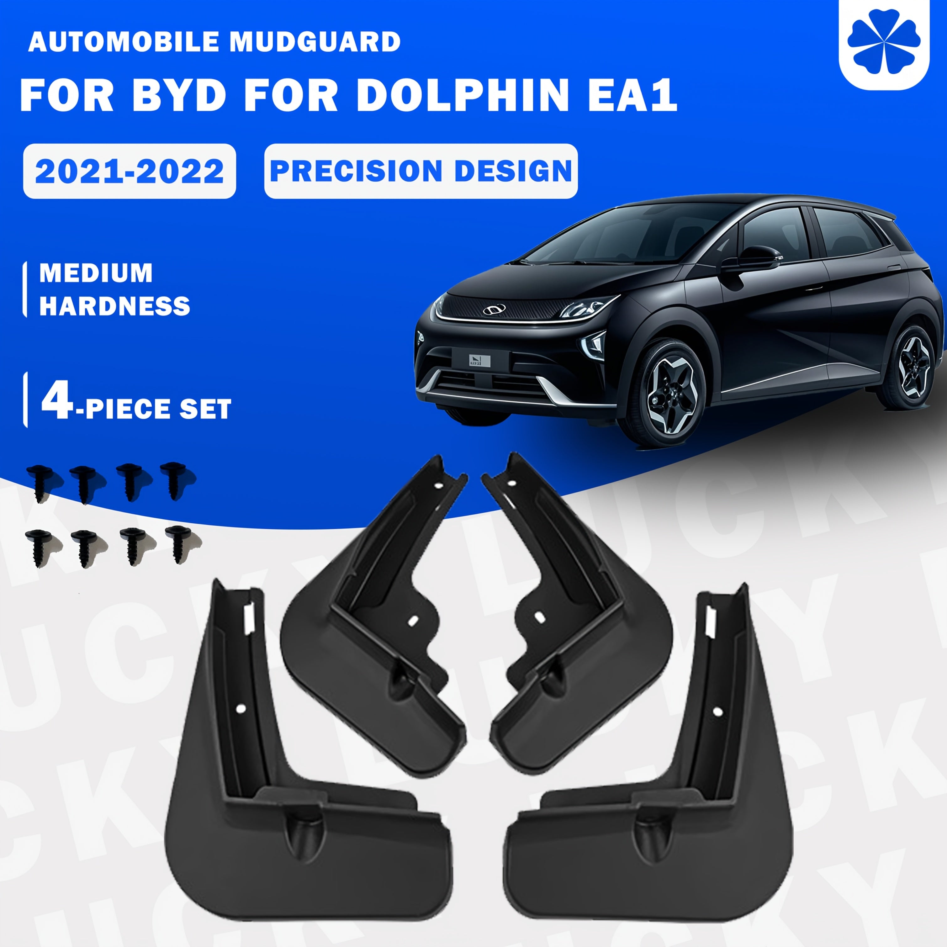 4 dona qora loy qopqog'lari avtomobillar uchun old va orqa himoya aksessuarlari