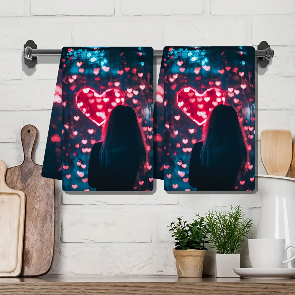 Set of 2 Ultra-Soft Kitchen Towels 40x60cm Absorbent Holiday Decor