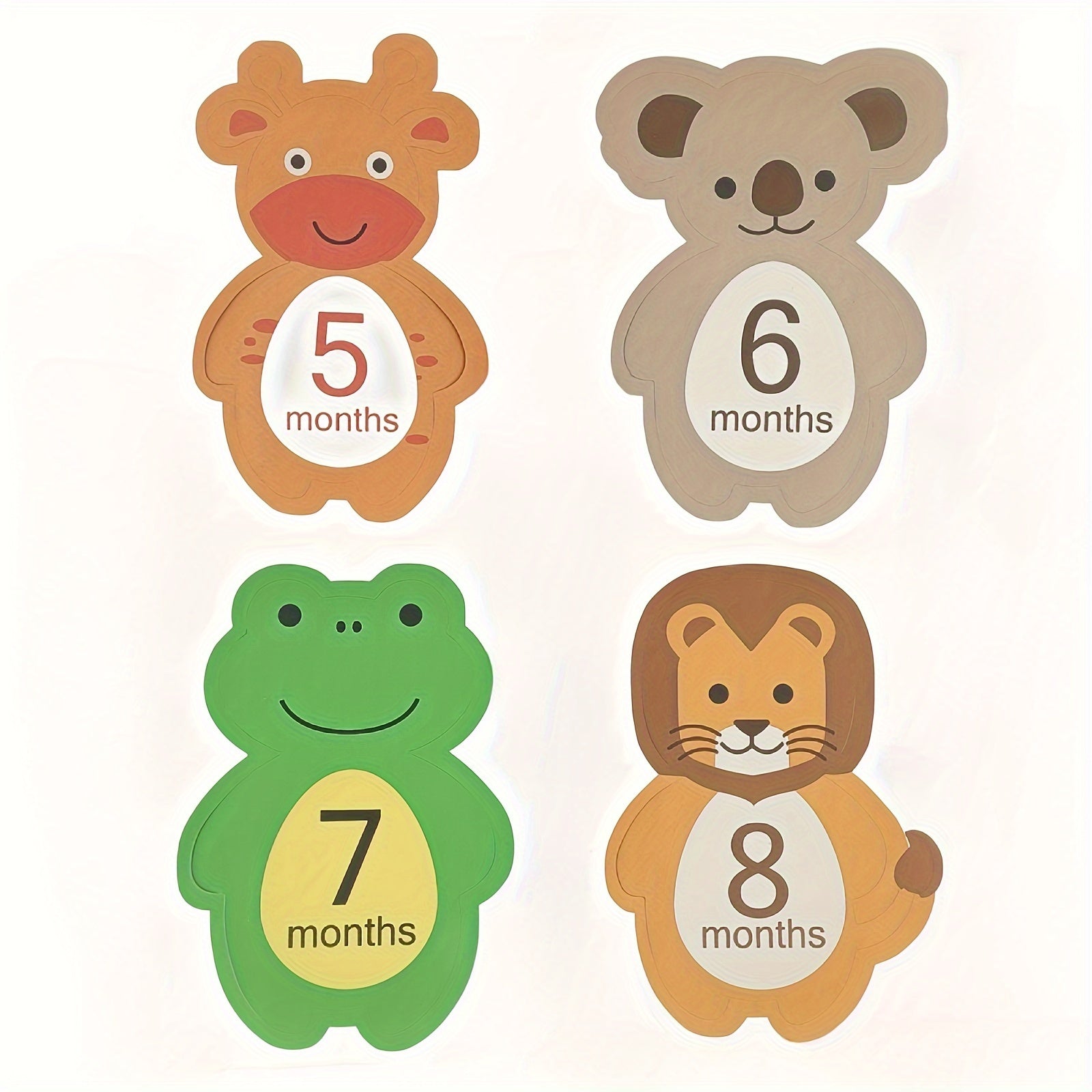 Set of 12 Monthly Milestone Cards for Baby Growth Photography Props