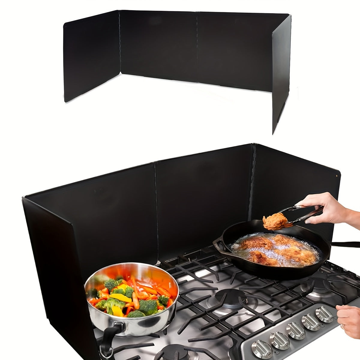 Metal Grease Splatter Screen 4-Sided Foldable Stove Top Protector