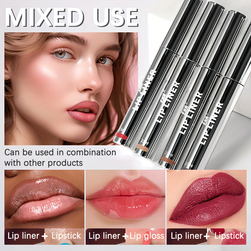 Women Matte Lip Liner 4 Colors Long-lasting Waterproof Smudge-proof