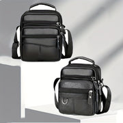 Men's Cowhide Crossbody Bag Waterproof Casual Leather Shoulder Bag