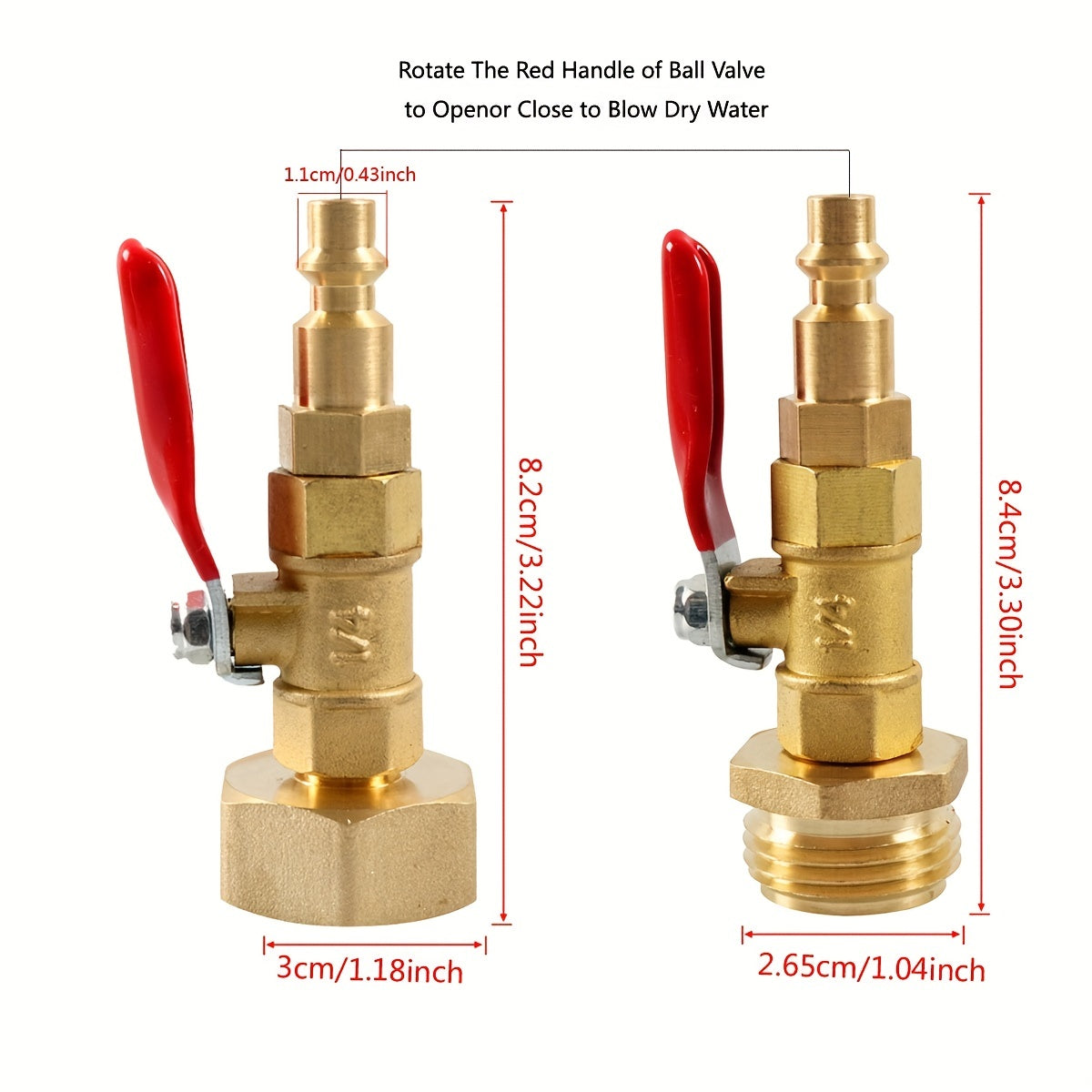 Winterizing Water Hose Blow Out Adapter Brass Quick Connect Garden Tool