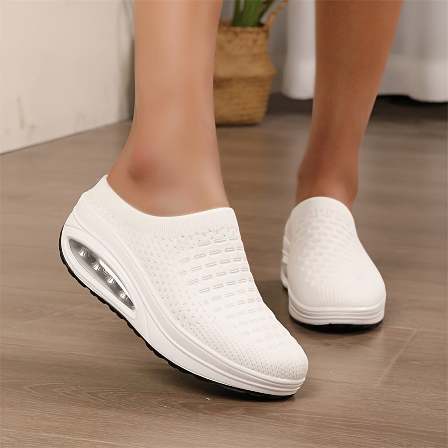 Women's Summer Casual Slip-On Mesh Open-Toe Slippers with Cushioned Sole