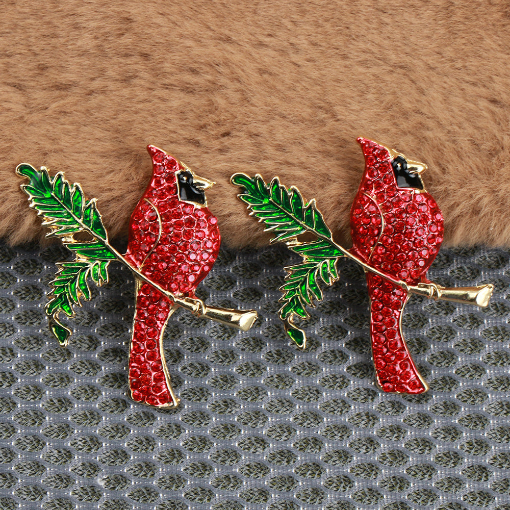 Ayollar uchun 2 ta nafis rhinestone qush brosh pinlari vintage emal yelka pinlari to'plami