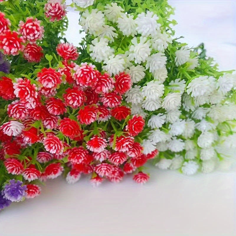 Flores artificiales 50 flores de gypsophila de plástico para decoración, simulando rosas hechas a mano