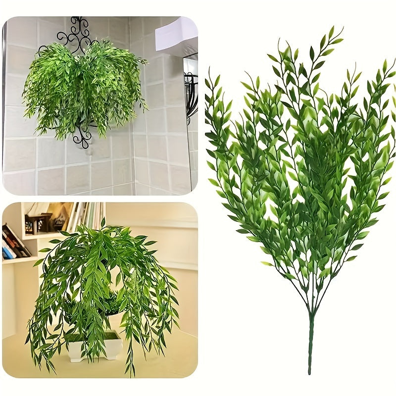 Artificial Weeping Willow Plants Set of 3 for Indoor Outdoor Decor UV Resistant