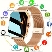 Unisex Smart Watch 1.69 Inch Touch Screen Fitness Tracker Wireless Call Compatible with Android and iOS