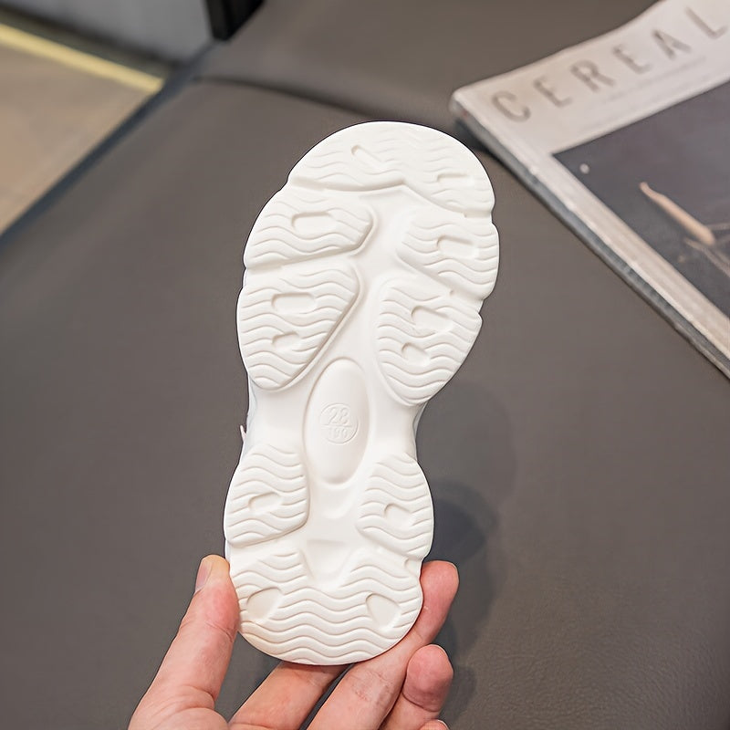 Girls Summer Sandals Lightweight Non-Slip Pink White Heart Wing Design Breathable Mesh