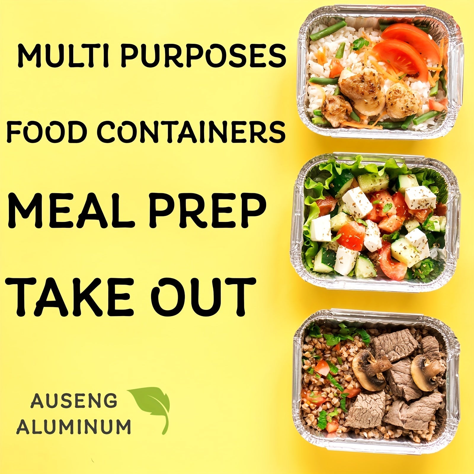 20 Small Aluminum Foil Pans with Clear Lids for Takeout Food Storage