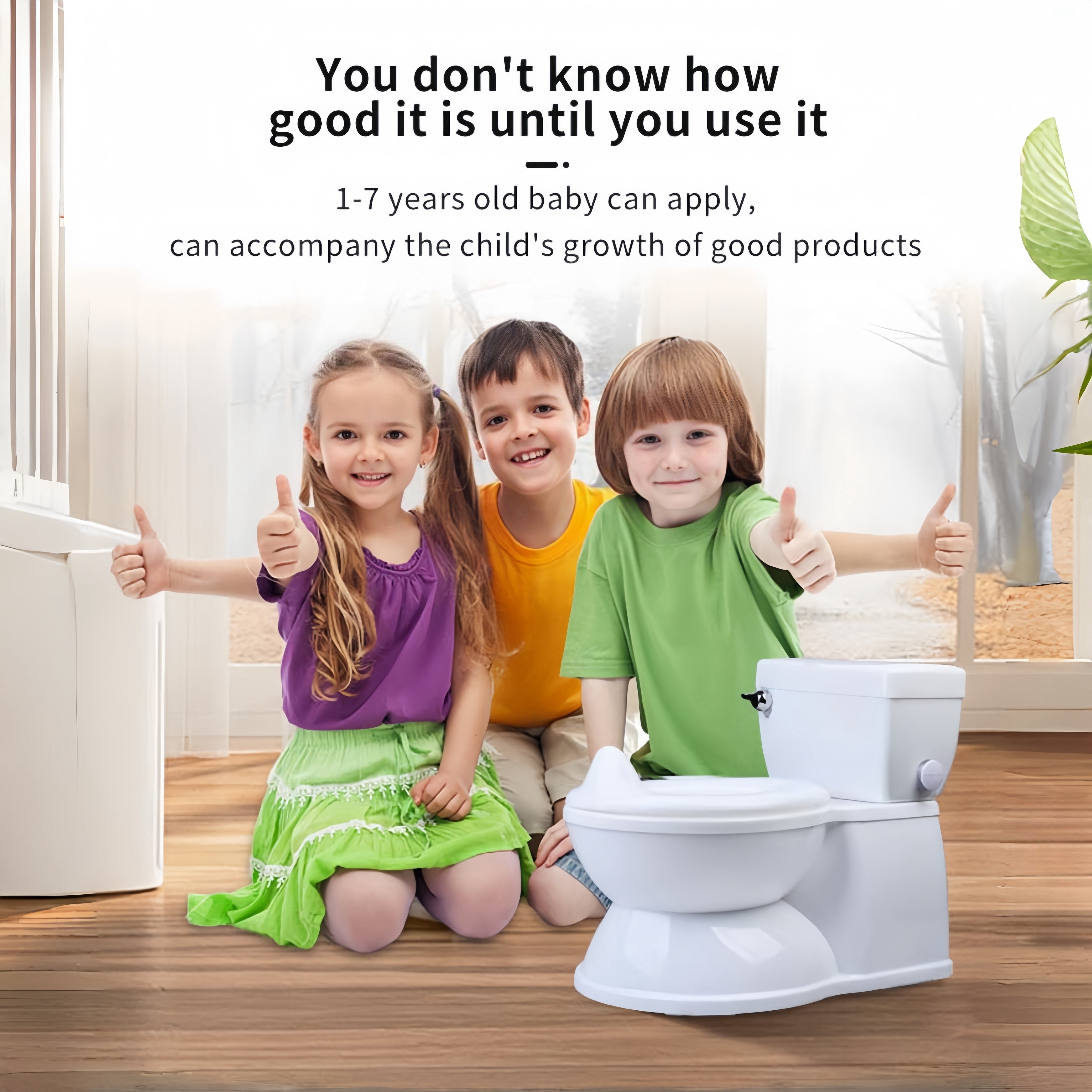 Kids Potty Training Toilet with Flush Sound and Realistic Design for Toddlers Ages 0-8