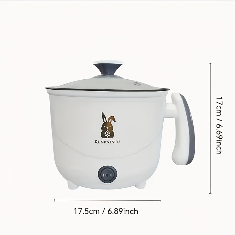 Olla eléctrica europea compacta para 1-2 personas para ramen, huevos, pasta, dumplings, sopa, gachas, avena