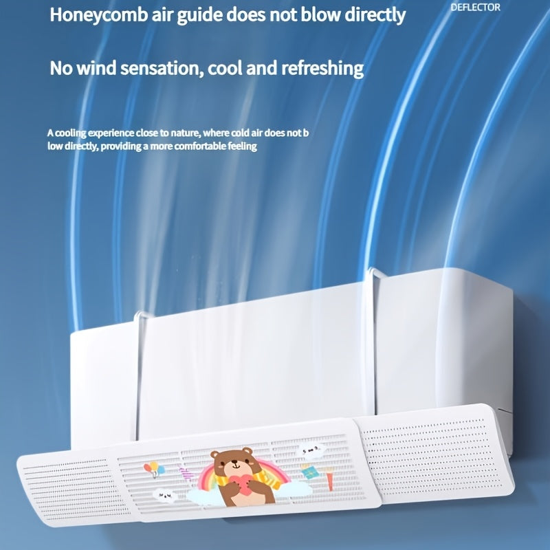 Large Air Conditioning Windshield Block Direct Airflow Improve Comfort Cartoon Print