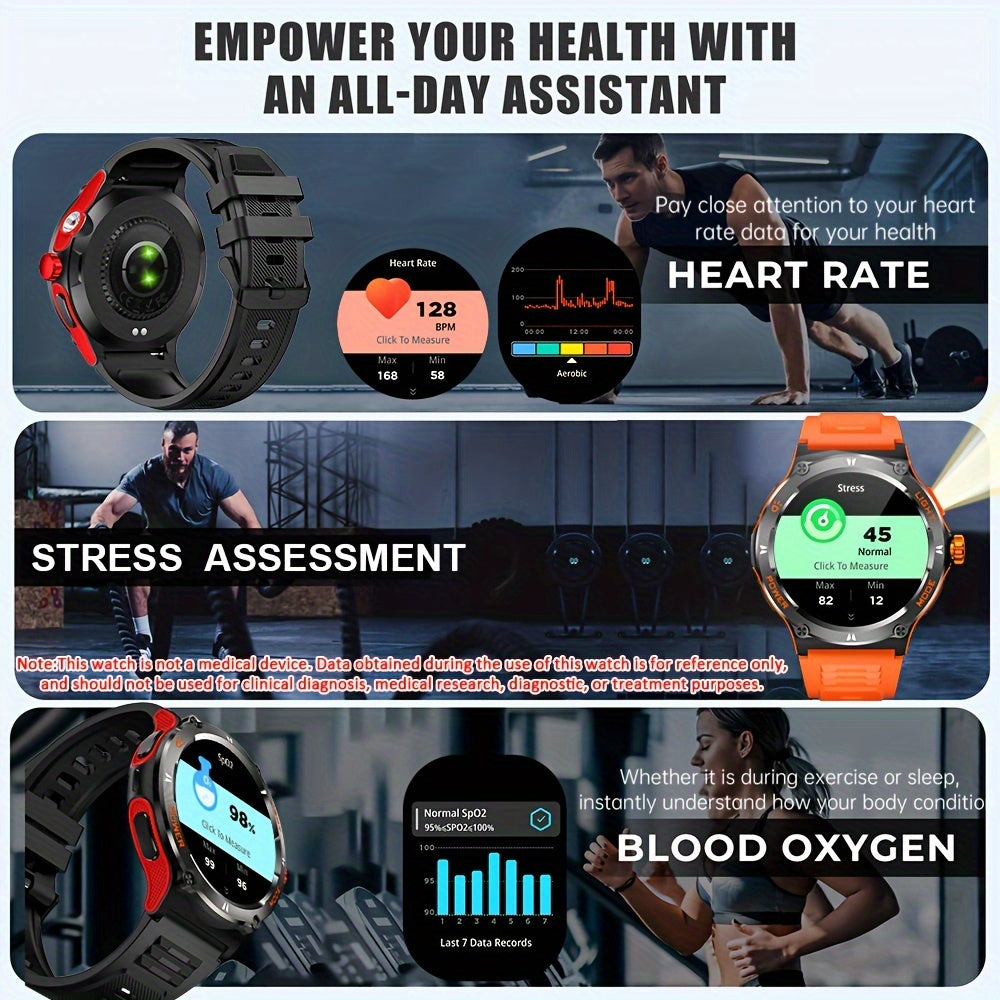 Unisex Outdoor Sports Smartwatch with 100+ Modes LED Light Call Answering Extended Battery