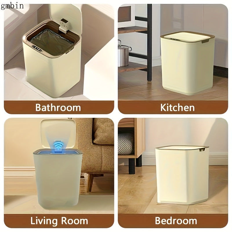 High-Capacity Smart Sensor Trash Can with Lid Battery-Powered Large Capacity