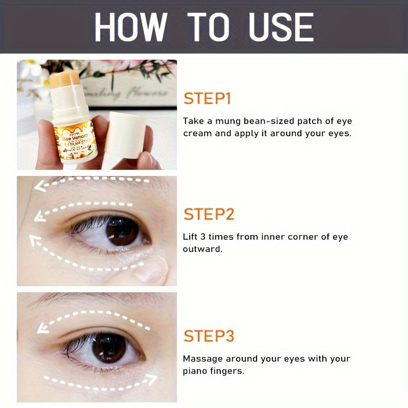 Unisex 3.8g Bee Venom Eye Cream Stick Moisturizing Brightening