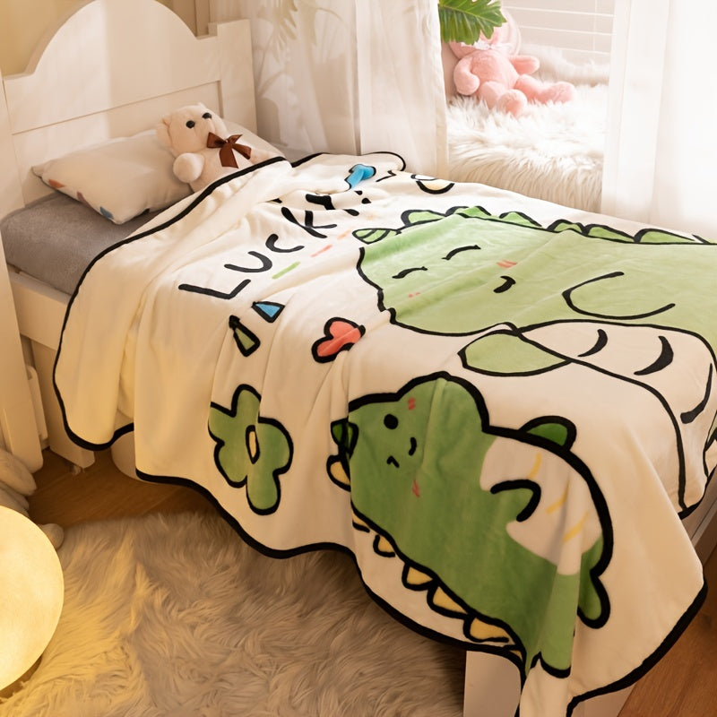 Kids Dinosaur Printed Flannel Blanket 100x140cm Plush Stroller Bedtime Gift