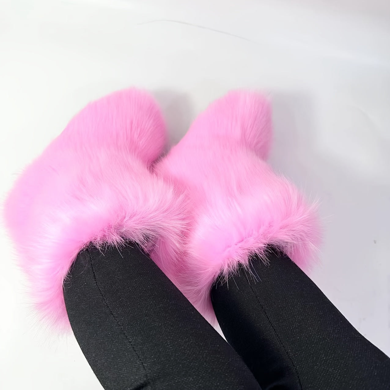 Women's Pink Faux Fur Cozy Winter Snow Boots High-Cut