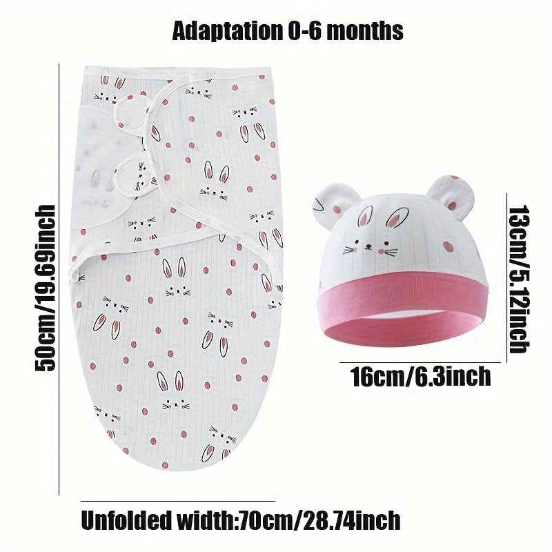 Newborn Baby Swaddle Set Adjustable Sleep Bag Prevent Startle Reflex Cotton All-Season