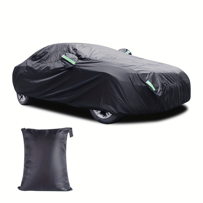 Barcha Qora Avtomobil Qopqog'i Polyester Quyoshdan Himoya Ko'zg'acha Chiziq 190T