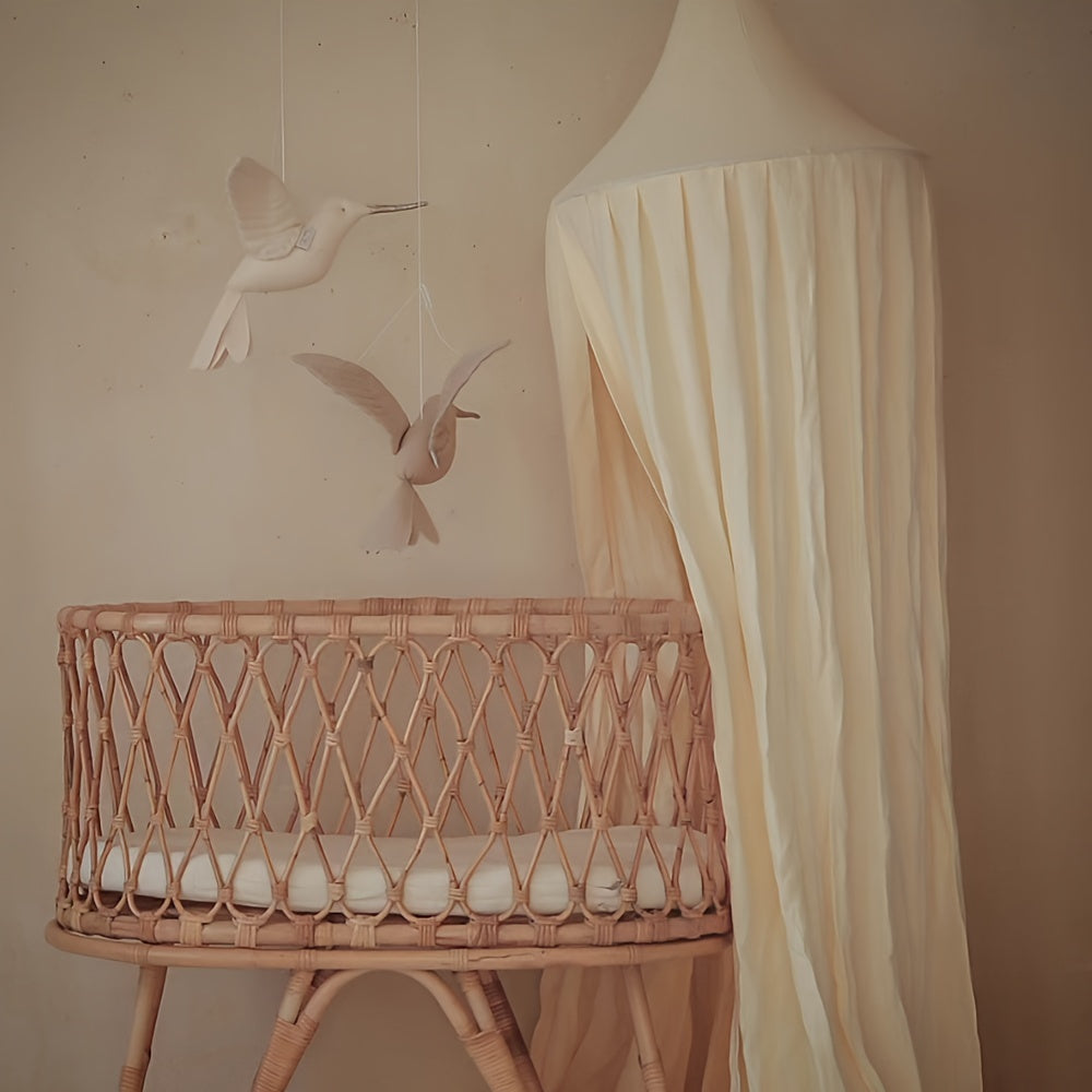 Nordic Style Pendant Light in Linen Art Hummingbird for Kids Room Decor