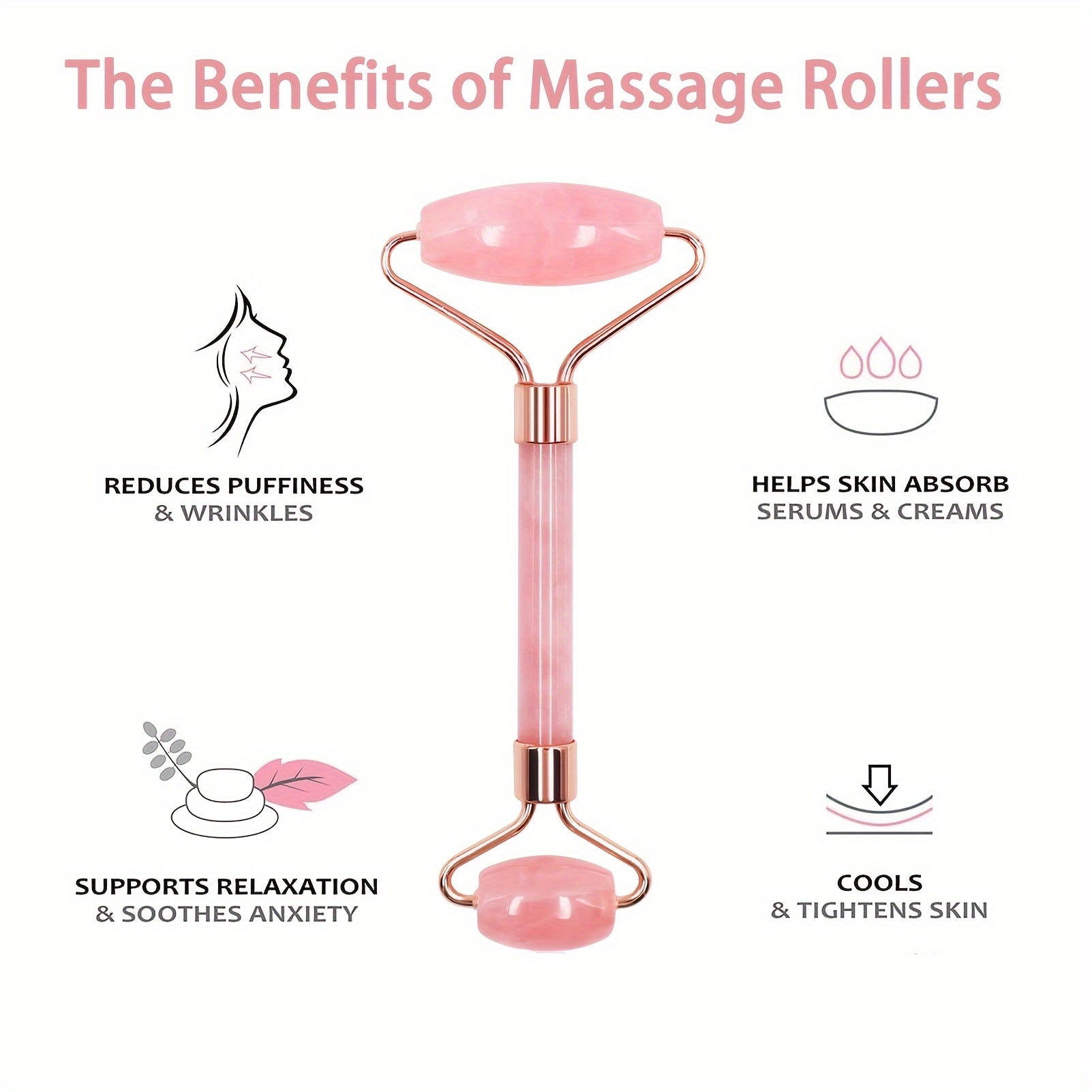 Pink Resin Facial Massage Tool Set with Scraping and Roller for Relaxation