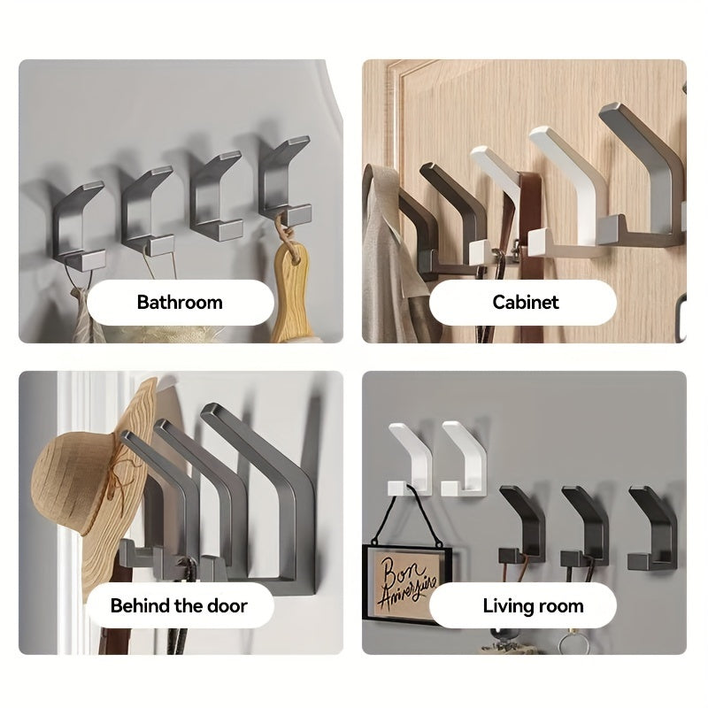 Set of 5 Self-Adhesive Plastic Wall Hooks for Kitchen and Bathroom Organization