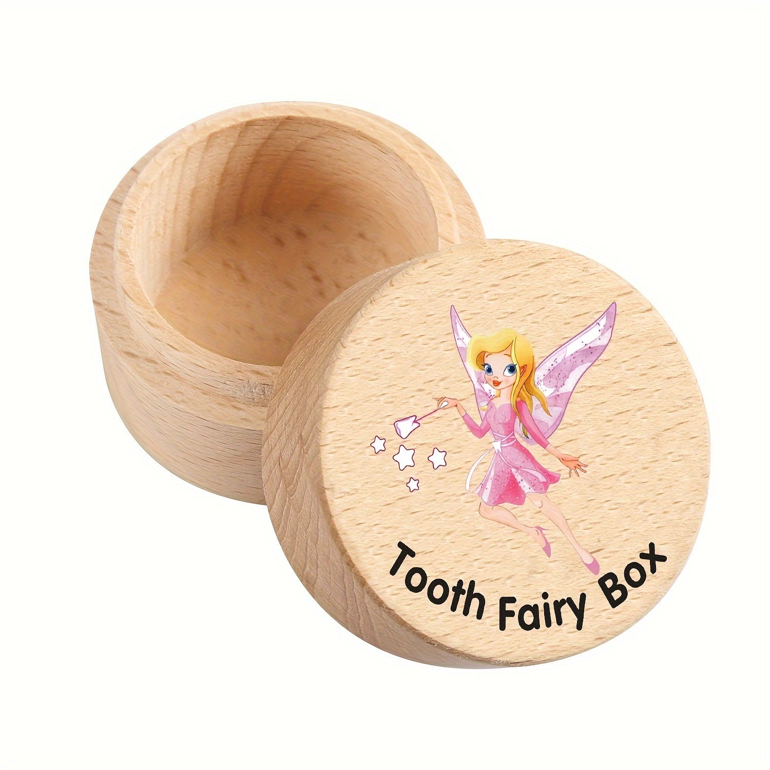 Wood Tooth Fairy Box for Keepsakes and Souvenirs