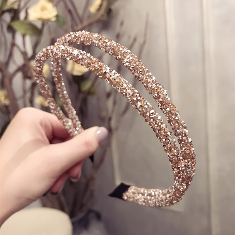 Women’s Rhinestone Headband Polyester Vintage Elegant for Daily Wear and Occasions