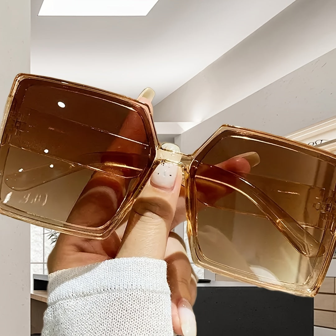 Оверсайз унисекс модные солнцезащитные очки с градиентной тонировкой для летних пляжных поездок