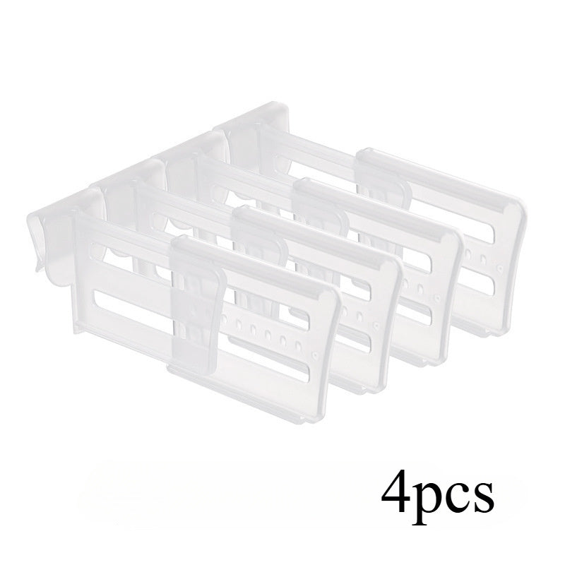 4/8 Pcs Adjustable Plastic Refrigerator Organizer Set Clear Storage Bins Dividers