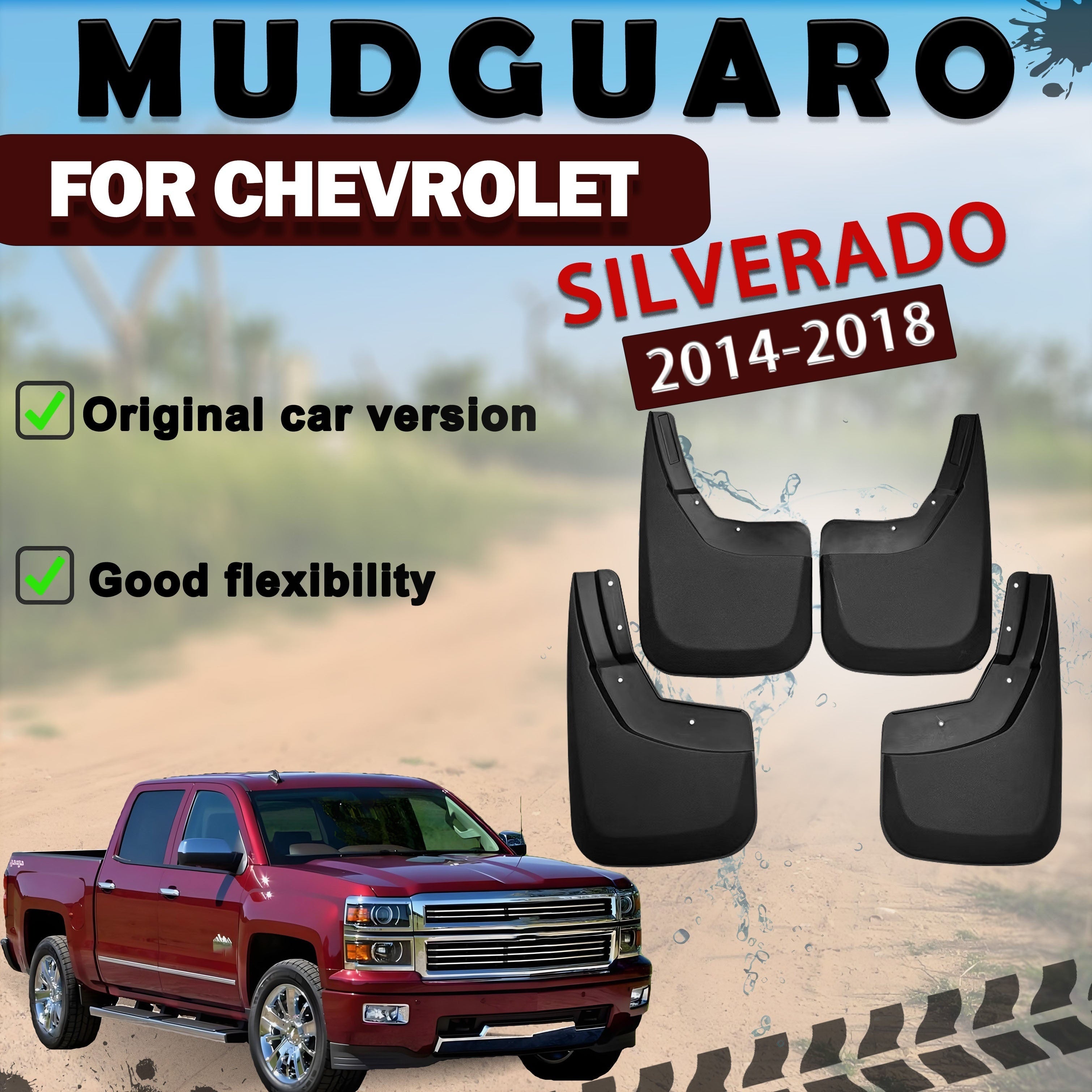 4Pcs Car Fender Guards Full Set Durable Mud Sand Tire Protectors