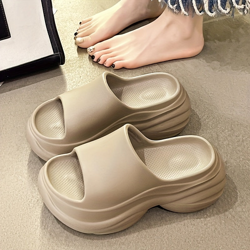 Women's Slip-On Sandals EVA Cushioned Open-Toe Black White Indoor Outdoor