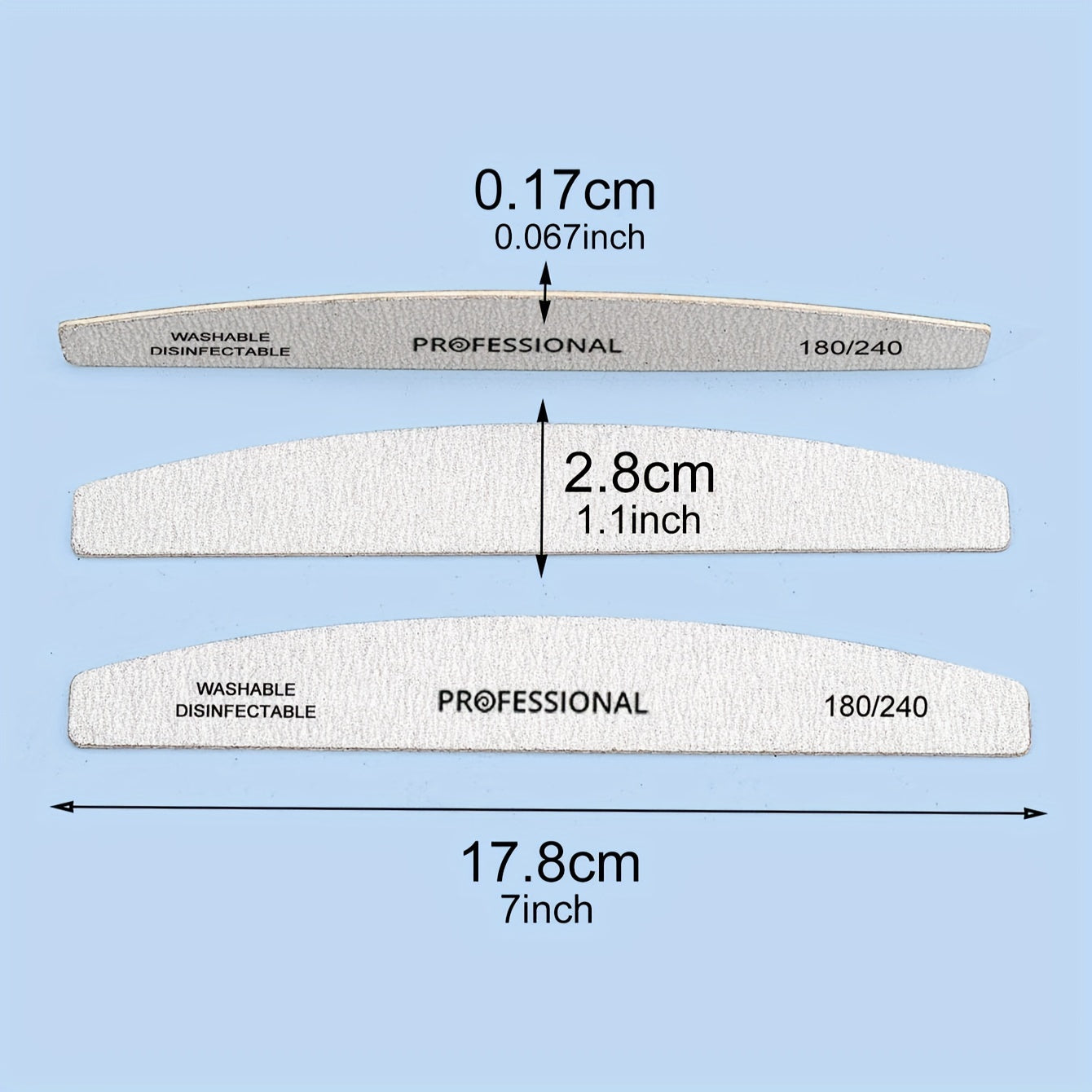 5-Pack Professional Wood Nail Files Buffers Set Coarse Fine Washable
