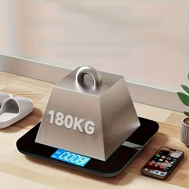 Precision electronic scale for home use with wide platform, large capacity, backlit LCD display up to 176.9 KG