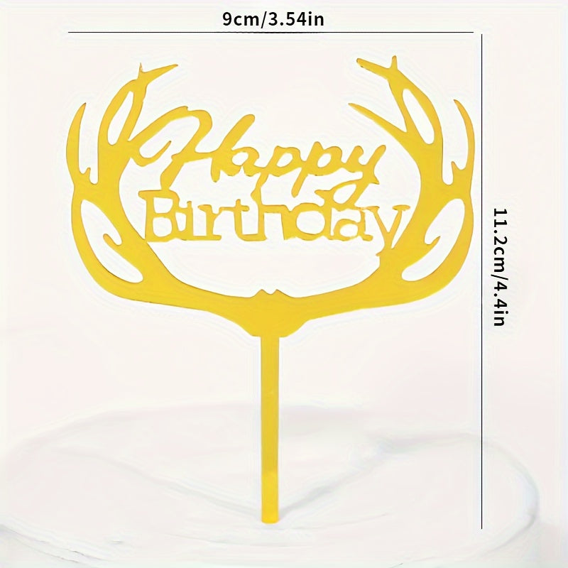 10 счастливых дней рождения Аксессуар для торта из акрила для украшения вечеринки, без необходимости в батарейках