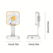 Portable USB Rechargeable Mini Fan Ice Cube Design Foldable Indoor Outdoor Summer Use