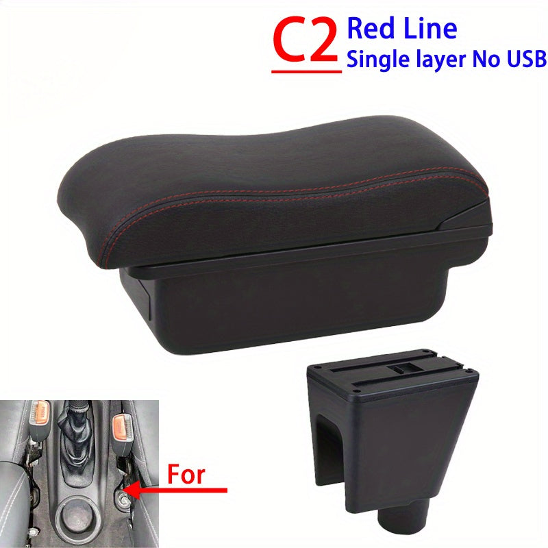 Universal Car Armrest Storage Box for Small Cars Black