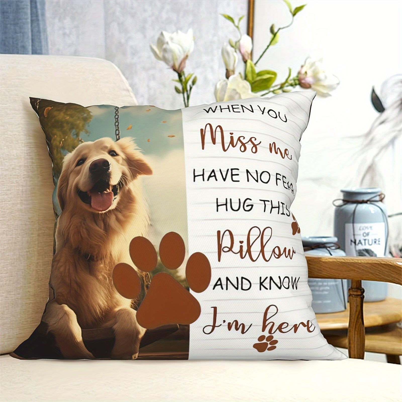 Custom Pet Photo Pillowcase Double-Sided Print Home Decor Memorial Gift