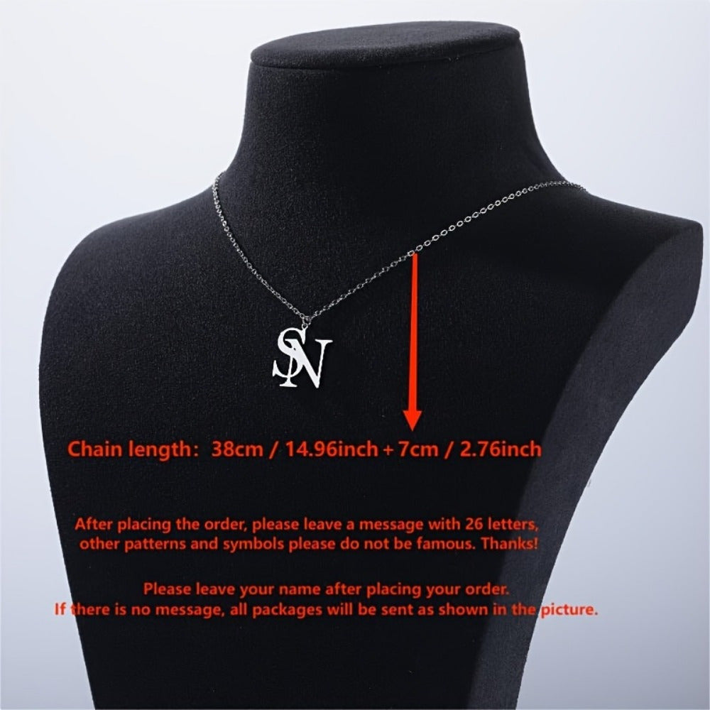 Women’s Custom Initial Necklace Stainless Steel Personalized Letter Pendant Gift Jewelry