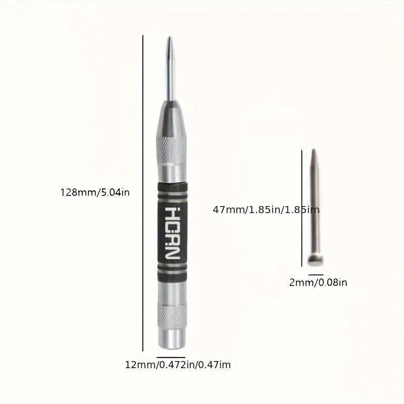Adjustable Steel Automatic Center Punch for Wood and Metal Precise Marking