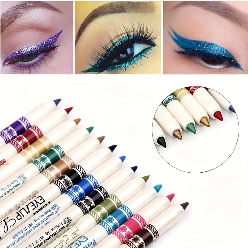 12Pcs Multi-Purpose Eyeliner and Lip Liner Set Gel Eye Shadow Makeup