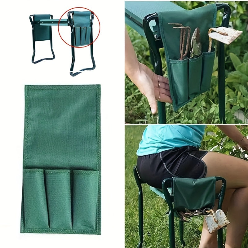 Durable Oxford Folding Kneeling Stool with Side Pocket for Gardening and Outdoor Use