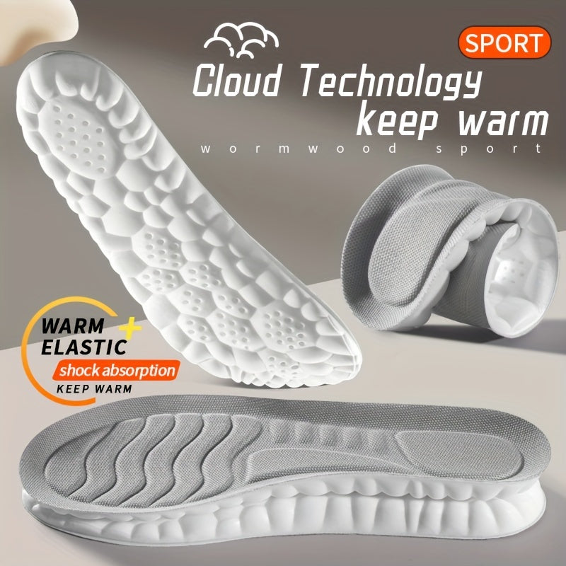 Unisex Breathable 4D Sports Insoles Shock Absorption Running Shoe Pads