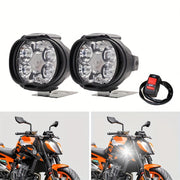 Motorcycle 6-LED Spotlights Pair Hardwired Work Lights for Vehicles